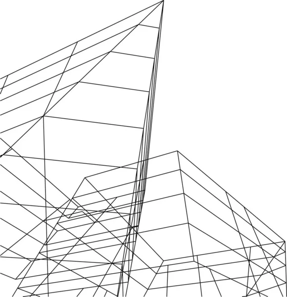 Formas Geométricas Mínimas Linhas Arquitetônicas — Vetor de Stock