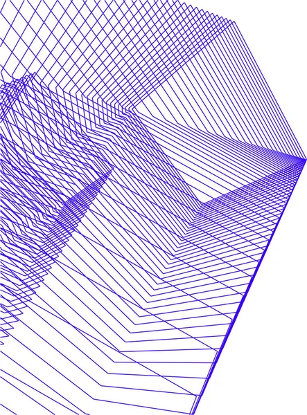 最小限の幾何学的形状建築線 — ストックベクタ