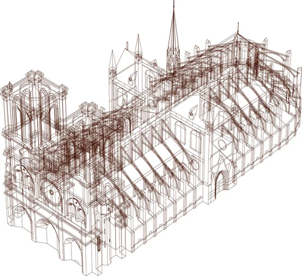 Linee Disegno Astratte Nel Concetto Arte Architettonica Forme Geometriche Minime — Vettoriale Stock