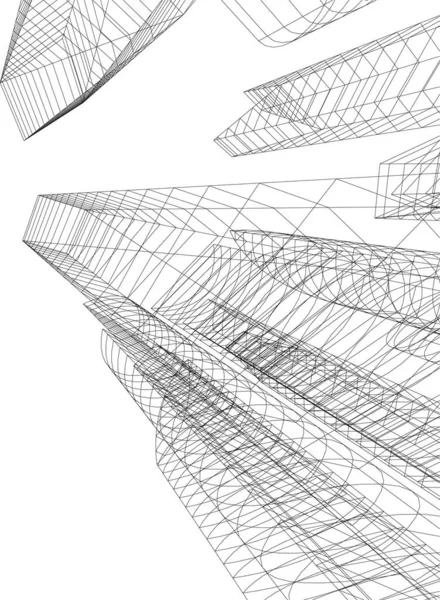 Abstrakta Teckningslinjer Arkitektonisk Konst Koncept Minimala Geometriska Former — Stock vektor