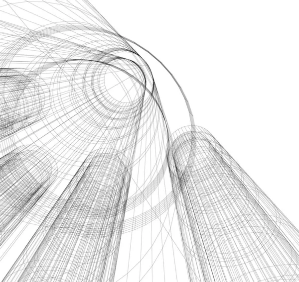 Formas Geométricas Mínimas Líneas Arquitectónicas — Vector de stock