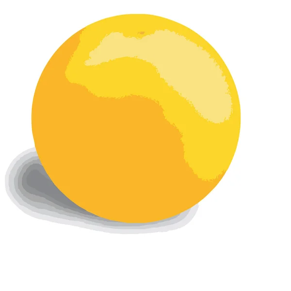 Boule Jaune Isolée Sur Fond Blanc — Image vectorielle