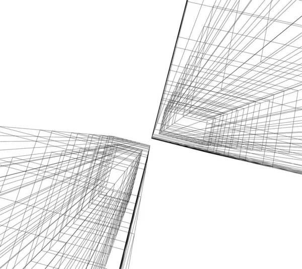 Mimari Sanat Konseptinde Soyut Çizgiler Minimum Geometrik Şekiller — Stok Vektör