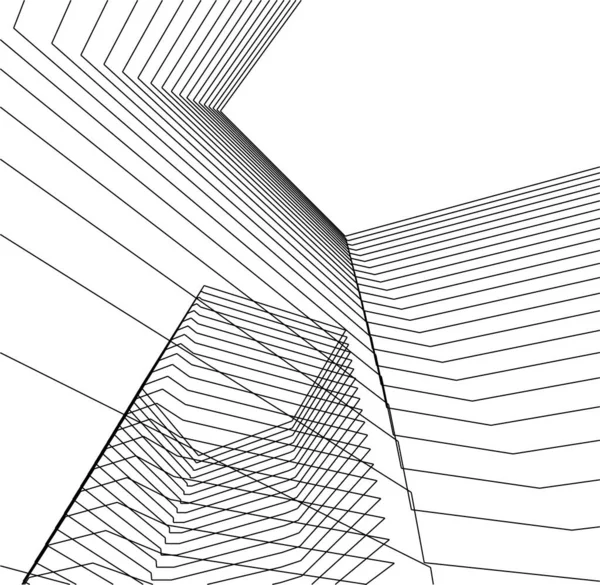 Forme Geometriche Minimali Linee Architettoniche — Vettoriale Stock