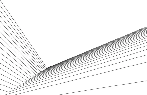 Elvont Rajzvonalak Építészeti Képzőművészetben Minimális Geometriai Formák — Stock Vector