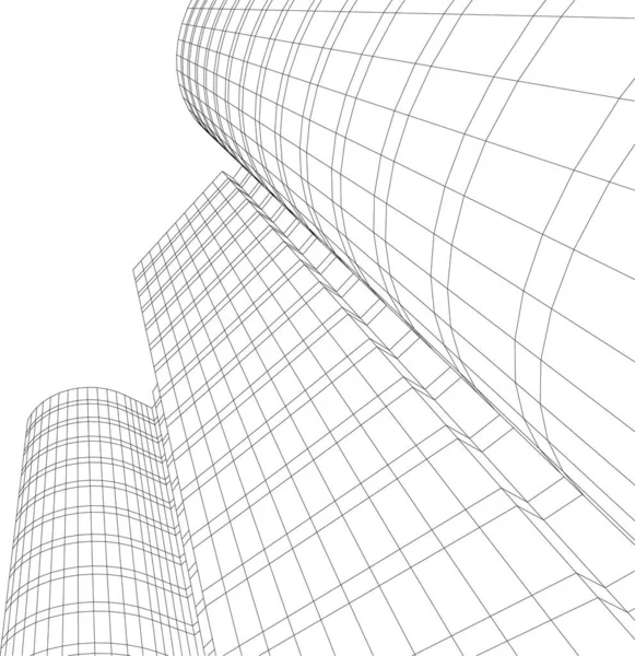 Linhas Abstratas Desenho Conceito Arte Arquitetônica Formas Geométricas Mínimas — Vetor de Stock