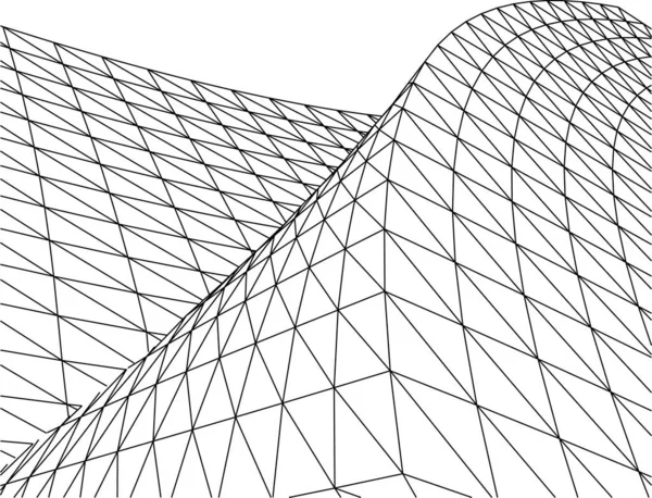 Abstrakta Teckningslinjer Arkitektonisk Konst Koncept Minimala Geometriska Former — Stock vektor