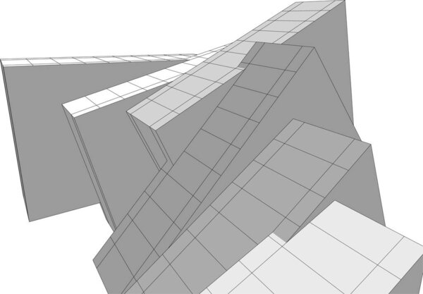 Abstract drawing lines in architectural art concept, minimal geometrical shapes. 