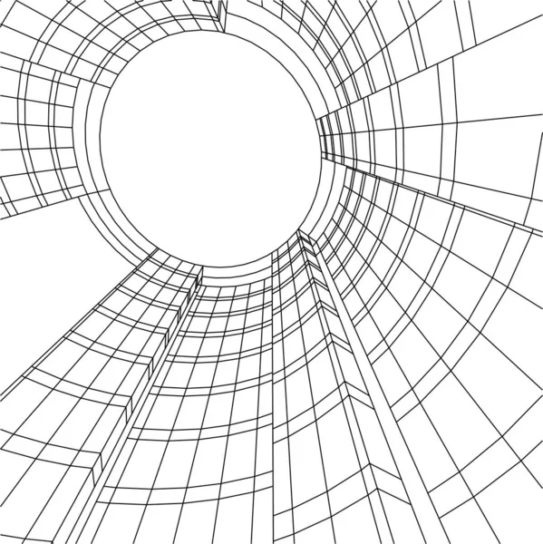 Líneas Abstractas Dibujo Concepto Arte Arquitectónico Formas Geométricas Mínimas — Vector de stock