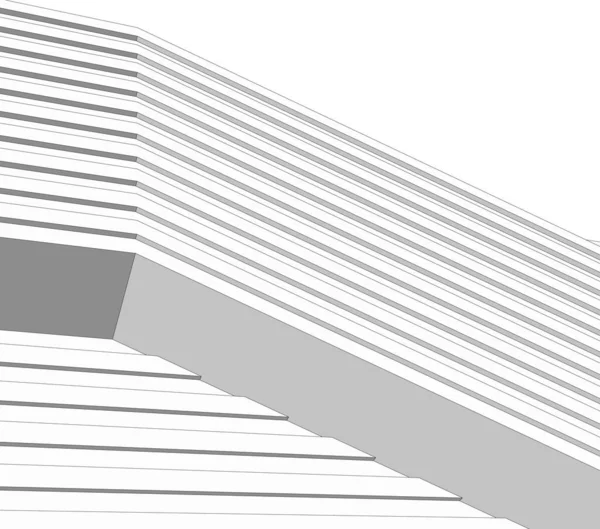 Minimala Geometriska Former Arkitektoniska Linjer — Stock vektor