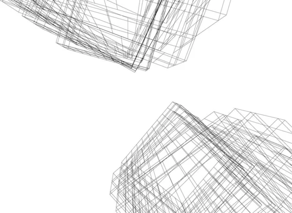 Abstrakte Zeichnungslinien Architektonischen Kunstkonzept Minimale Geometrische Formen — Stockvektor