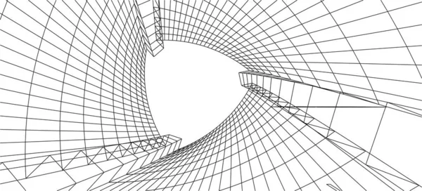 Líneas Abstractas Dibujo Concepto Arte Arquitectónico Formas Geométricas Mínimas — Archivo Imágenes Vectoriales