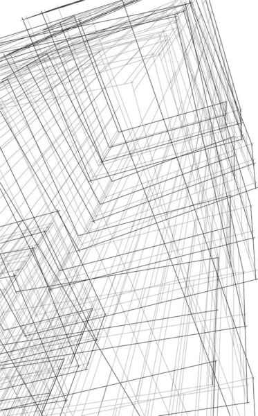 Linee Disegno Astratte Nel Concetto Arte Architettonica Forme Geometriche Minime — Vettoriale Stock