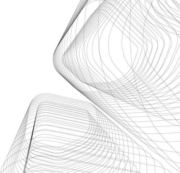 Lignes Dessin Abstraites Dans Concept Art Architectural Formes Géométriques Minimales — Image vectorielle