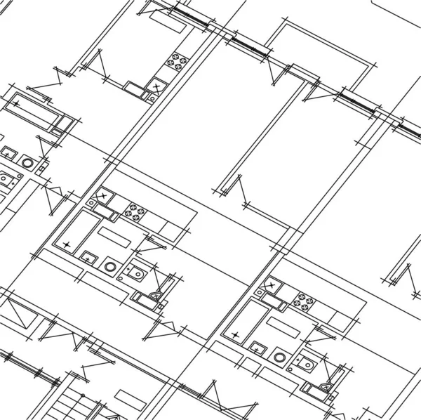 Architektur Gebäude Illustration Auf Hintergrund — Stockvektor