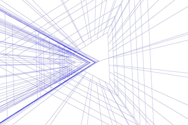 Líneas Abstractas Dibujo Concepto Arte Arquitectónico Formas Geométricas Mínimas — Archivo Imágenes Vectoriales