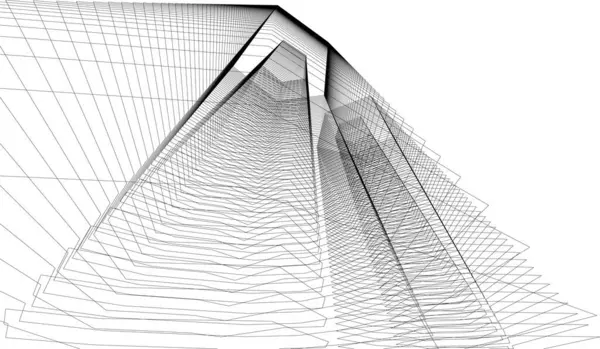 Mimari Sanat Konseptinde Soyut Çizgiler Minimum Geometrik Şekiller — Stok Vektör