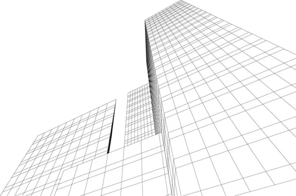 Linhas Abstratas Desenho Conceito Arte Arquitetônica Formas Geométricas Mínimas — Vetor de Stock