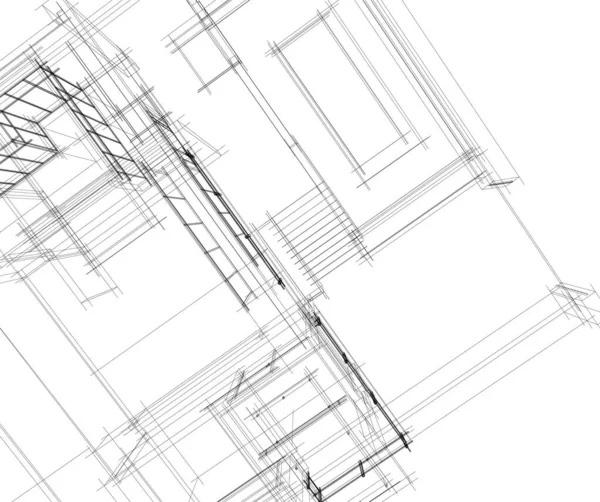 Lignes Dessin Abstraites Dans Concept Art Architectural Formes Géométriques Minimales — Image vectorielle