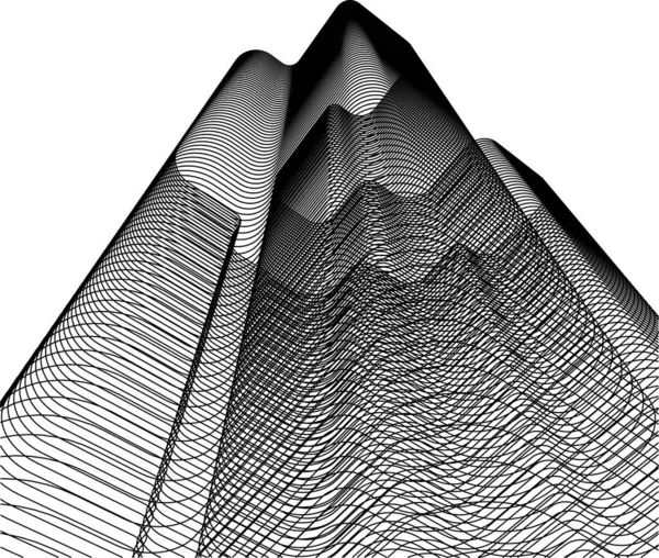 Lignes Dessin Abstraites Dans Concept Art Architectural Formes Géométriques Minimales — Image vectorielle