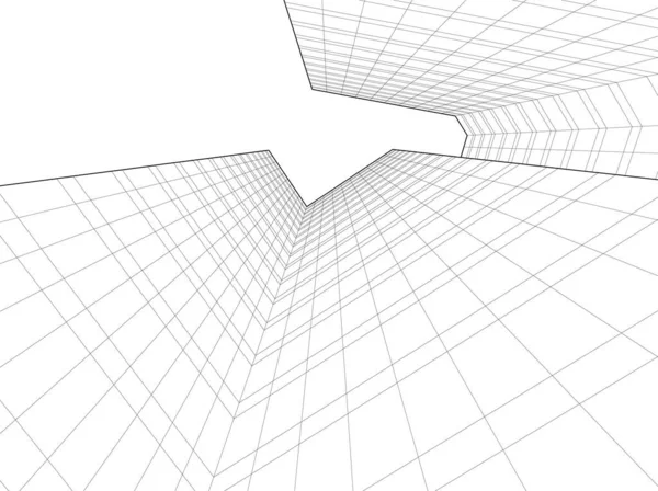 Linhas Abstratas Desenho Conceito Arte Arquitetônica Formas Geométricas Mínimas —  Vetores de Stock