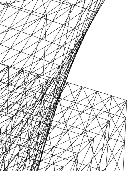 Mimari Sanat Konseptinde Soyut Çizgiler Minimum Geometrik Şekiller — Stok Vektör