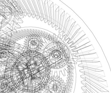Mimari sanat konseptinde soyut çizgiler, minimum geometrik şekiller. 