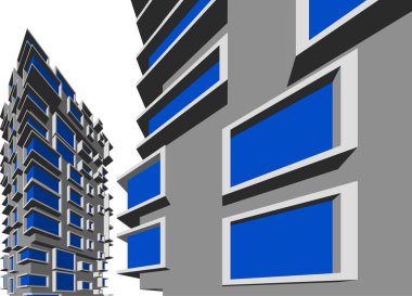 Mimari sanat konseptinde soyut çizgiler, minimum geometrik şekiller. 