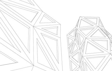 Mimari sanat konseptinde soyut çizgiler, minimum geometrik şekiller.