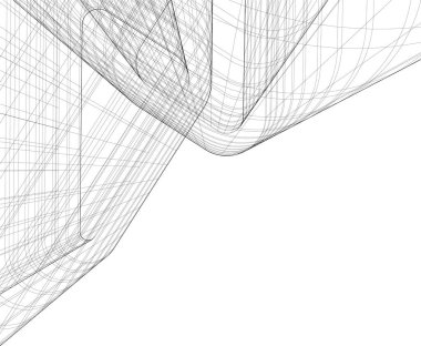 Mimari sanat konseptinde soyut çizgiler, minimum geometrik şekiller.