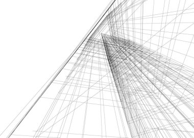 Mimari sanat konseptinde soyut çizgiler, minimum geometrik şekiller. 