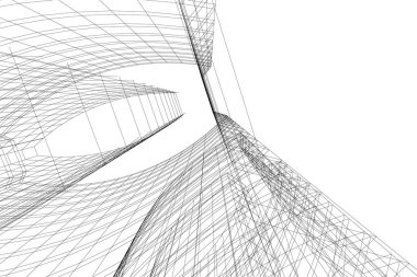 Mimari sanat konseptinde soyut çizgiler, minimum geometrik şekiller. 