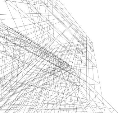 Mimari sanat konseptinde soyut çizgiler, minimum geometrik şekiller. 