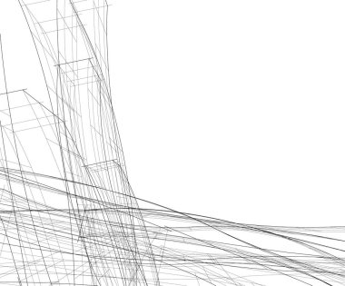Mimari sanat konseptinde soyut çizgiler, minimum geometrik şekiller. 