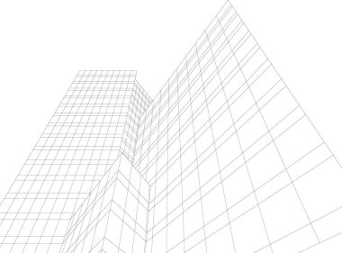 Mimari sanat konseptinde soyut çizgiler, minimum geometrik şekiller. 