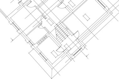 Mimari sanat konseptinde soyut çizgiler, minimum geometrik şekiller. 