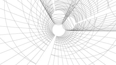 Mimari sanat konseptinde soyut çizgiler, minimum geometrik şekiller. 