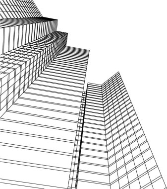 Mimari sanat konseptinde soyut çizgiler, minimum geometrik şekiller.