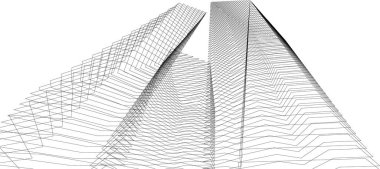 Mimari sanat konseptinde soyut çizgiler, minimum geometrik şekiller. 