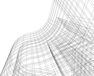 Mimari sanat konseptinde soyut çizgiler, minimum geometrik şekiller. 