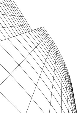 Mimari sanat konseptinde soyut çizgiler, minimum geometrik şekiller. 