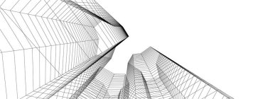 Mimari sanat konseptinde soyut çizgiler, minimum geometrik şekiller.