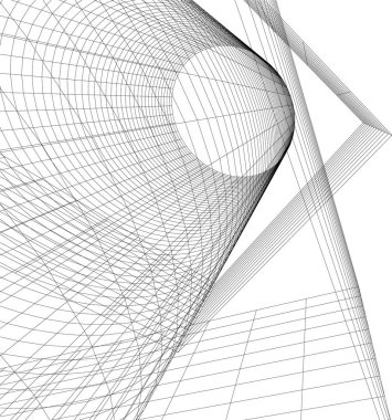 Arkaplanda mimari bina 3d illüstrasyon