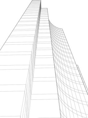 Mimari sanat konseptinde soyut çizgiler, minimum geometrik şekiller. 