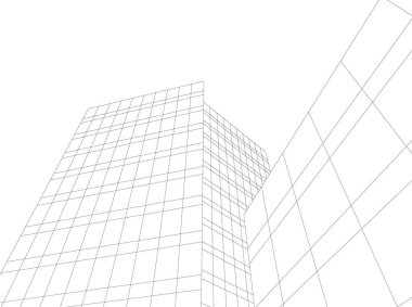 Mimari sanat konseptinde soyut çizgiler, minimum geometrik şekiller. 