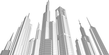 Mimari sanat konseptinde soyut çizgiler, minimum geometrik şekiller.