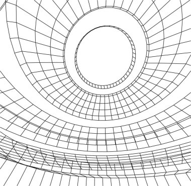 Mimari sanat konseptinde soyut çizgiler, minimum geometrik şekiller. 