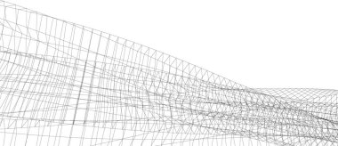 Mimari sanat konseptinde soyut çizgiler, minimum geometrik şekiller.