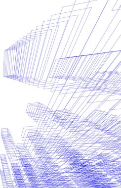 Mimari sanat konseptinde soyut çizgiler, minimum geometrik şekiller.