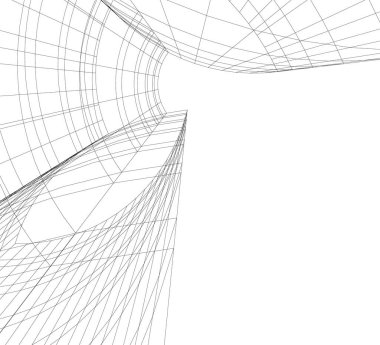 Mimari sanat konseptinde soyut çizgiler, minimum geometrik şekiller. 